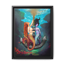 Load image into Gallery viewer, Sirenas Curiosas - Matte Canvas, Framed (Multi-color)
