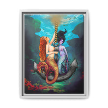 Load image into Gallery viewer, Sirenas Curiosas - Matte Canvas, Framed (Multi-color)
