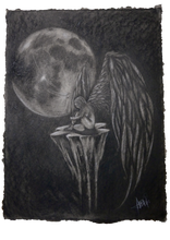 Load image into Gallery viewer, Angel in the Dark - Charcoal Drawing
