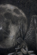 Load image into Gallery viewer, Angel in the Dark - Charcoal Drawing
