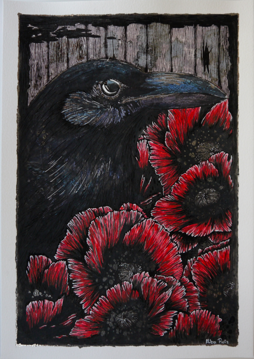 Midnight Crow - Watercolor Paint