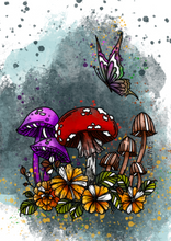 Load image into Gallery viewer, Mushrooms Illustration
